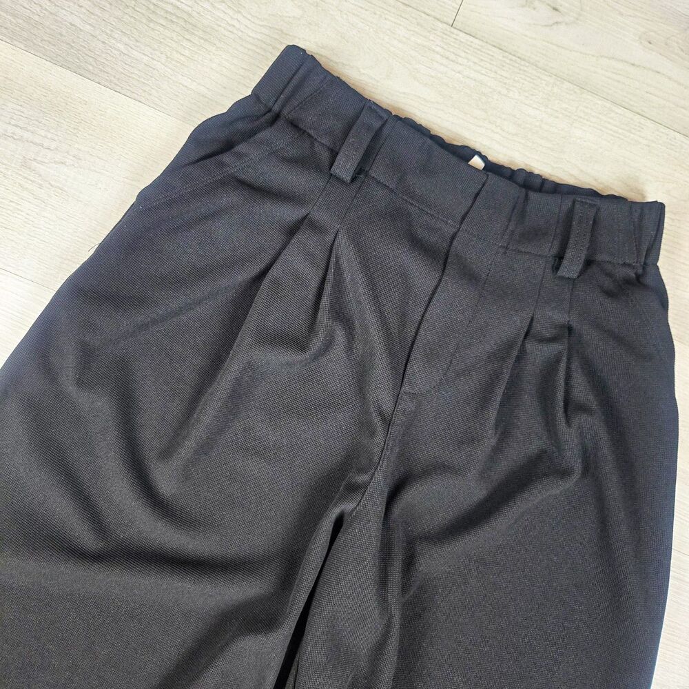 Halara S Black High Waisted Pleated Wide Leg Pants Work Trousers Stretch
